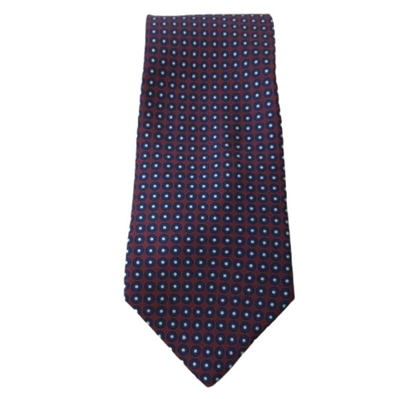 Jos A Bank Executive Collection Red and Blue All Silk 4" Tie - Picture 4 of 7